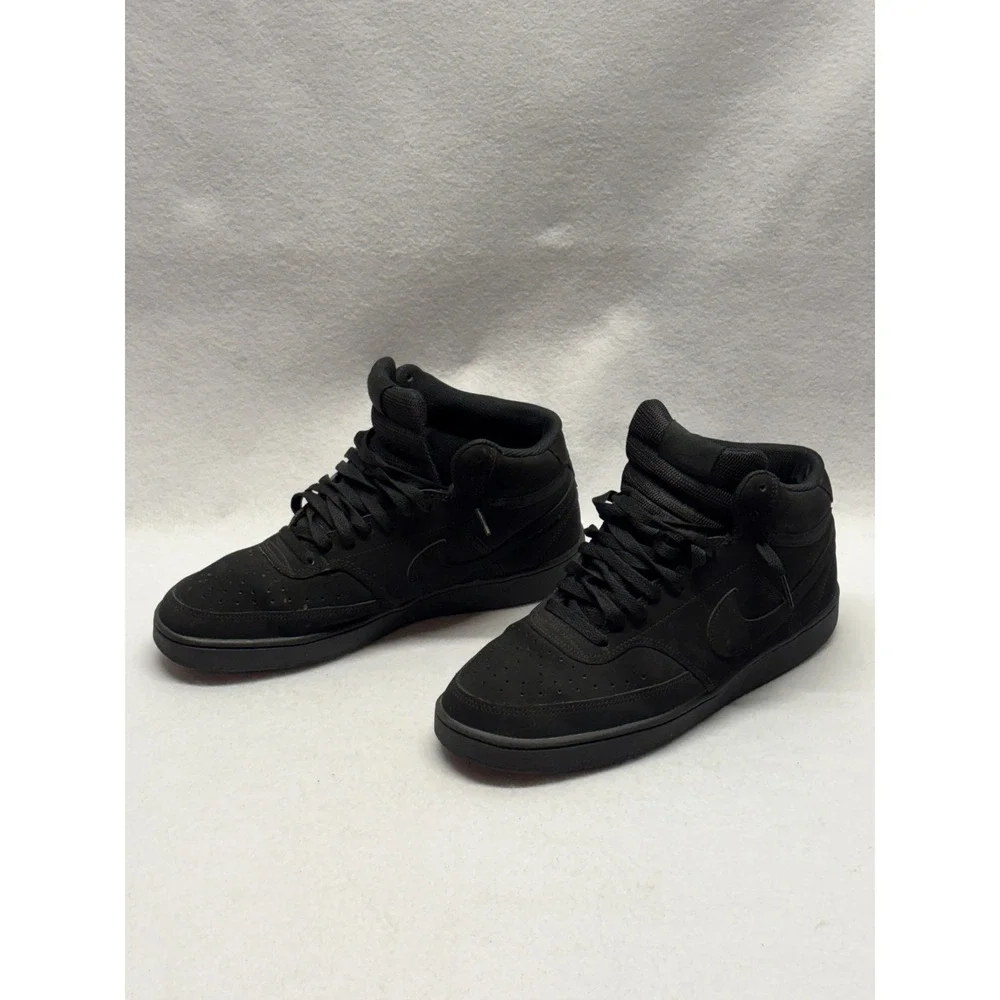 Nike Court Vision Mid Triple Black Basketball Sneakers CU6620-001 Mens 10